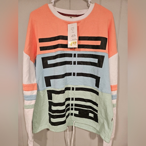 Men's KLEEP Standard Issue Large Pastel Pullover Sweater Large Pink Blue KF-6320 - Picture 2 of 7